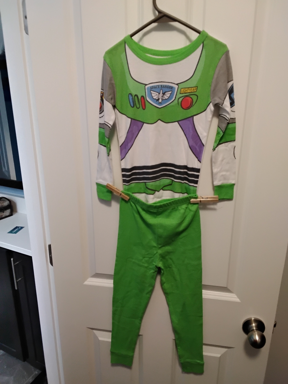 Disney Green and White Buzz Lightyear Space Ranger Pajama Set